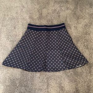 Zara | Patterned Mini Skirt with Striped Waistband